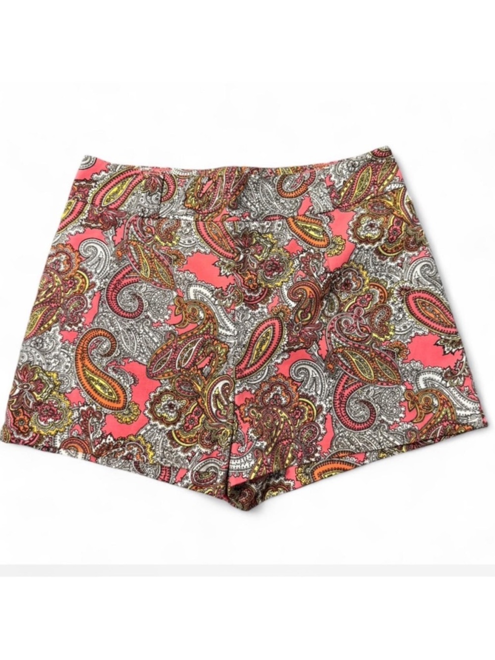 H&M High Waist Paisley Print Shorts - Pink and Gray